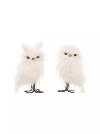 GOODWILL | Dekofigur Eulen Long Hair 21cm white/cream | 